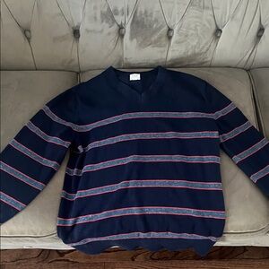 GAP Men's V-Neck Sweater in Navy and Red